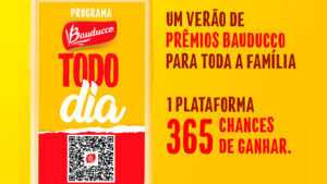 A foto apresenta a nova promoção da Bauducco, que dará prêmios diários.