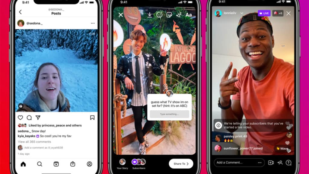 A foto apresenta os novos testes dos conteúdos pagos do Instagram.