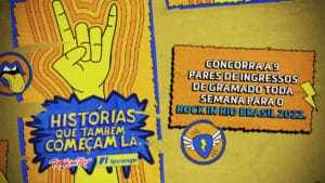 A foto apresenta o novo concurso do posto Ipiranga com o festival Rock in Rio.