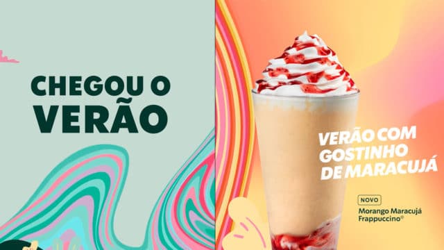 A foto apresenta a nova bebida de verão da Starbucks.
