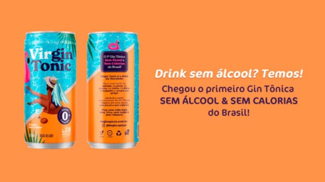 A foto apresenta a embalagem do Virgin Tonic.