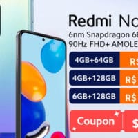 A foto apresenta o novo Xiaomi Note 11 com o lançamento na AliExpress.