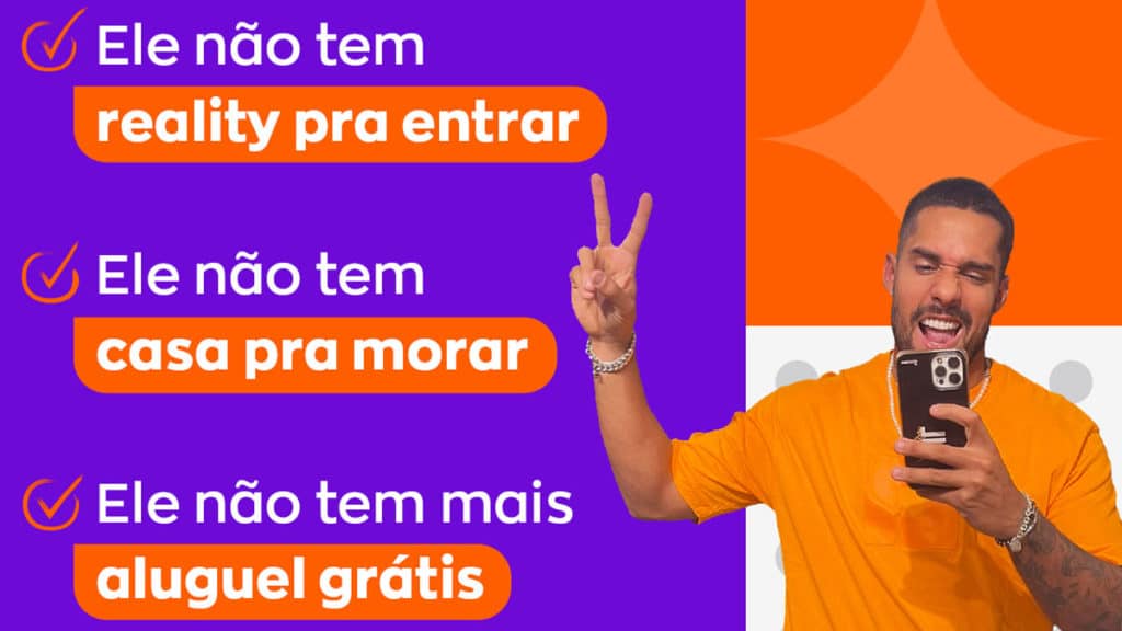 A foto apresenta a campanha do ZAP com o Bil Araújo.