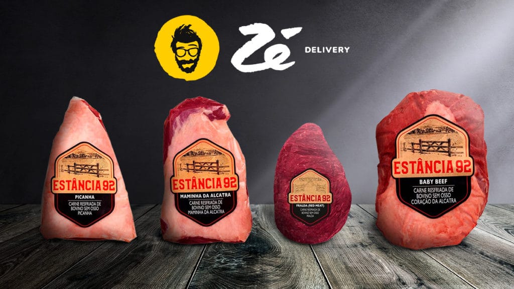 A foto apresenta algumas das carnes para churrasco da Estância 92 no Zé Delivery.