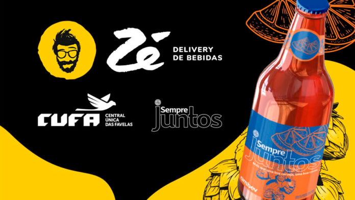 A foto apresenta a nova cerveja do Zé Delivery com a CUFA.
