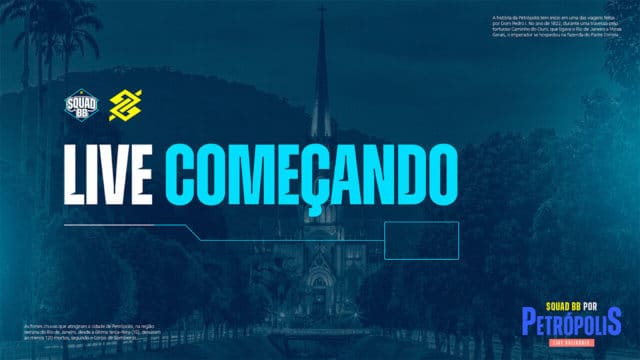A foto apresenta a live beneficente do Banco do Brasil para ajudar Petrópolis.