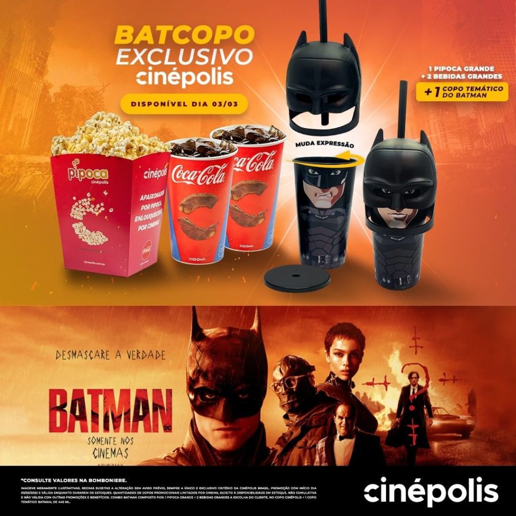 Combo do Cinépolis traz copo exclusivo do Batman - GKPB - Geek Publicitário