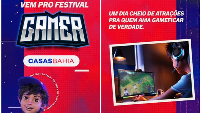 A foto apresenta o Festival Gamer da Casas Bahia.