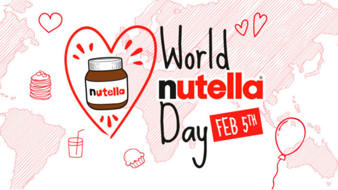 A foto apresenta o Dia Mundial da Nutella.