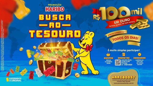 Haribo lança promoção "Busca ao Tesouro" em comemoração aos 100 anos de Ursinhos de Ouro