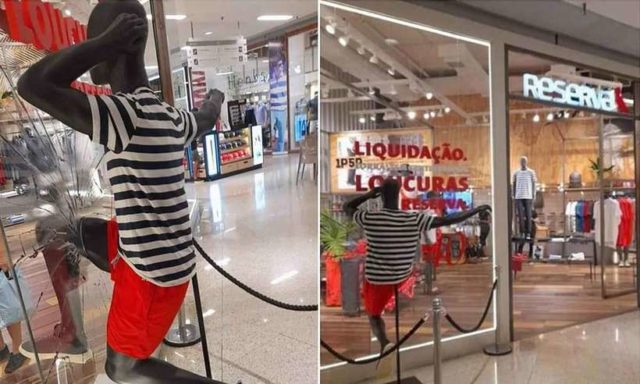 Reserva é acusada de racismo ao colocar manequim preto quebrando a vitrine