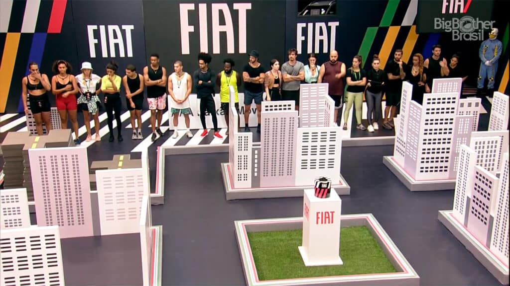 A foto apresenta o merchan da Fiat no BBB22.