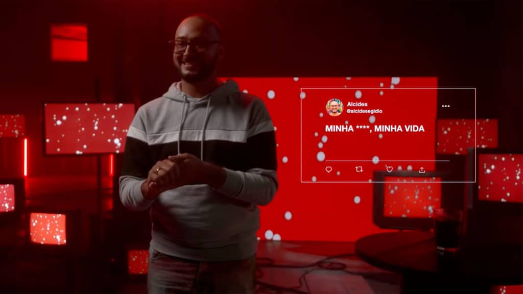 A foto apresenta a campanha da Pepsi que provoca a Coca-Cola com um teste cego.