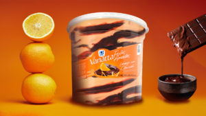 A foto apresenta o novo Perfetto de Laranja com Chocolate.