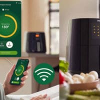 A foto apresenta a nova AirFryer Conectada Philips Walita.