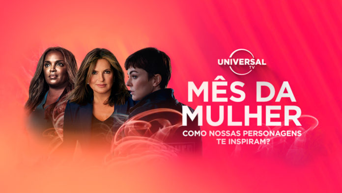 A foto apresenta a campanha do Dia da Mulher da Universal TV.