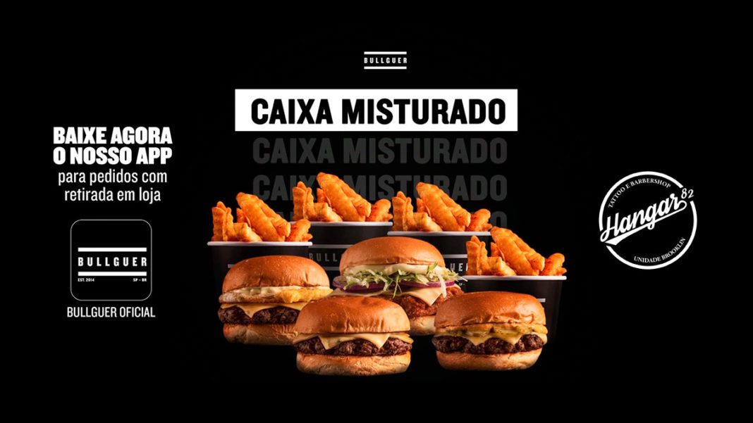 A foto apresenta algumas as iniciativas da celebração de 7 anos de Bullguer.