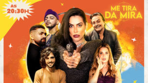 A foto apresenta o banner do Pop Night: Me Tira da Mira, no Cinemark.