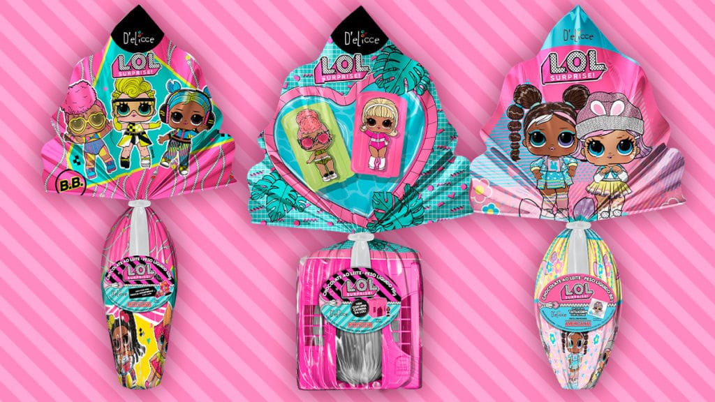 A foto apresenta os novos ovos de Páscoa de L.O.L. Surprise!.