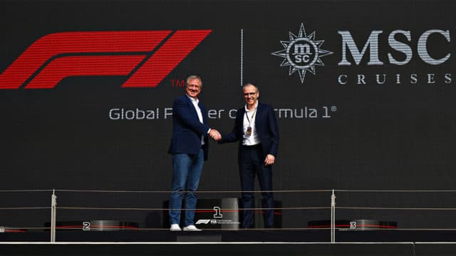 Parceria Global entre Fórmula 1 e MSC Cruzeiros.
