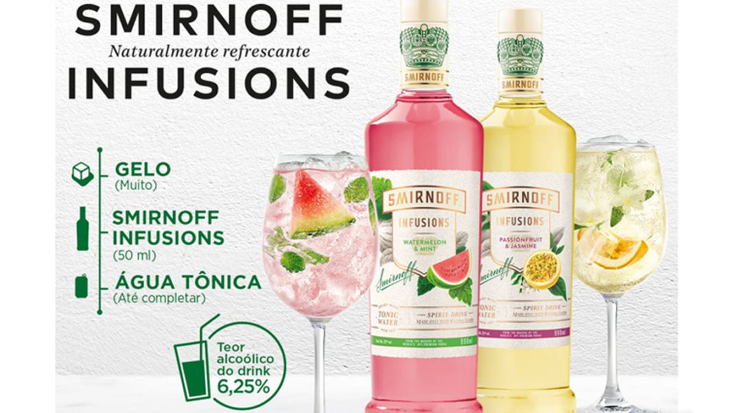 Smirnoff lança Infusions nos sabores Maracujá & Jasmin e Melancia