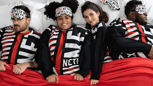 Foto do banner da Tjama para anunciar o novo conjunto em parceria com a Netflix