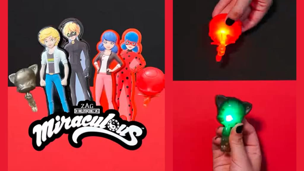 miraculous-burger-king A foto apresenta os novos brindes de Miraculous no Burger King.