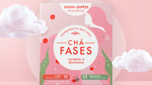 A foto apresenta o Chá Fases, da Pantys e Desinchá.