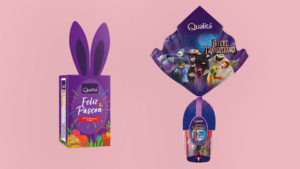 A foto apresenta os novos ovos de Páscoa de 2022 da Qualitá.