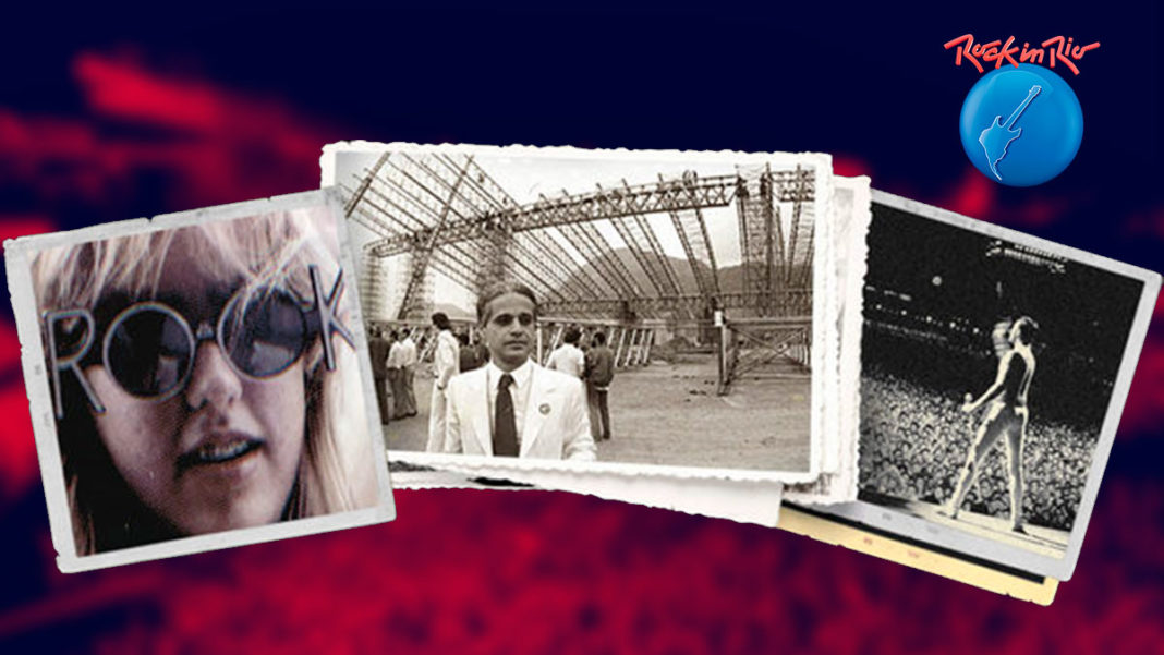 A foto apresenta imagens do Rock in Rio 1985, ano que ganhará uma homenagem na edição de 2022.