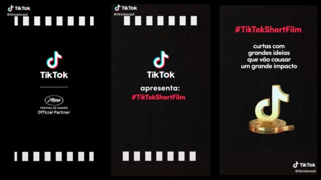 A foto apresenta o concurso do TikTok que levará um criador para o o Festival de Cannes.