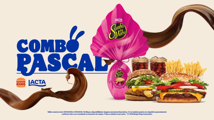 Lacta e Burger King se reúnem para lançar o Combo Pascal com burgers vegetarianos e ovo de Páscoa