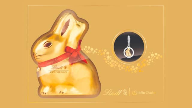 A foto apresenta o chocolate de Páscoa Lindt que acompanha o Julio Okubo.