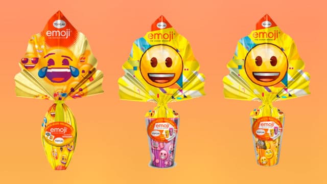 A foto apresenta os ovos de Páscoa de emojis.