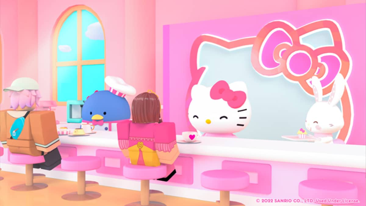 Novo item grátis de cabeça no Hello kitty café !