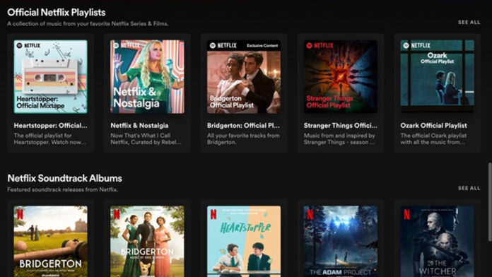 Spotify estreia Netflix Hub com playlists e trilhas sonoras de séries e filmes