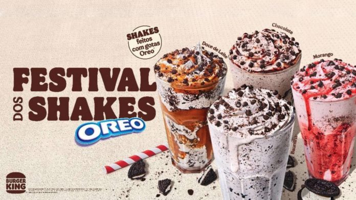 Burger King promove Festival dos Shakes com sabores inéditos de Oreo