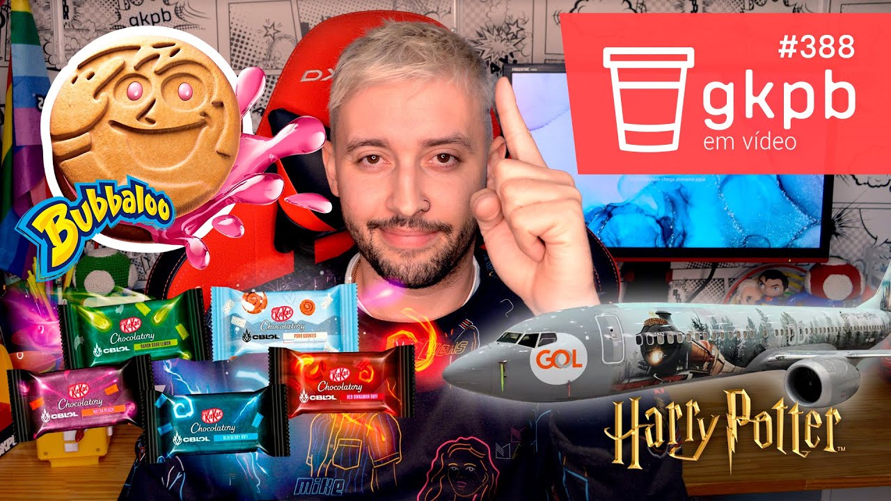 Aeronave da Gol com a temática de Harry Potter, KitKat x League of Legends e Trakinas Bubbaloo