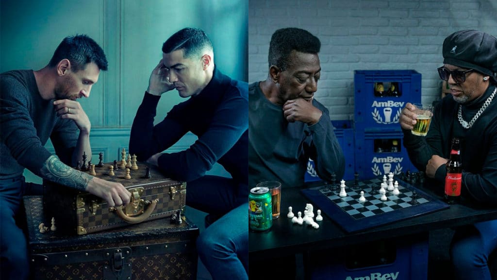 Marcas recriam fotos inspiradas em campanha com Messi e Cristiano Ronaldo