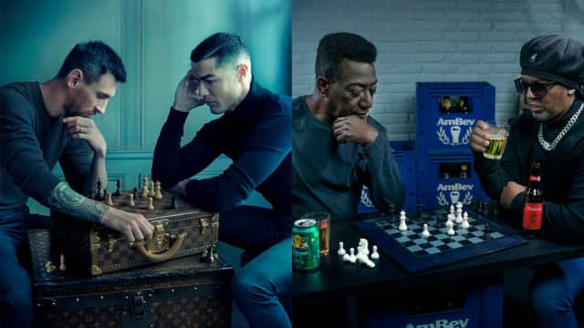 Marcas recriam fotos inspiradas em campanha com Messi e Cristiano Ronaldo