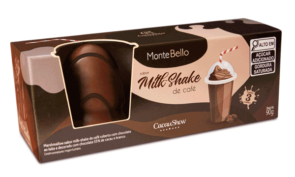 Cacau Show lança MonteBello com Sabores de Milk-Shake: Chocolate, Morango e Café