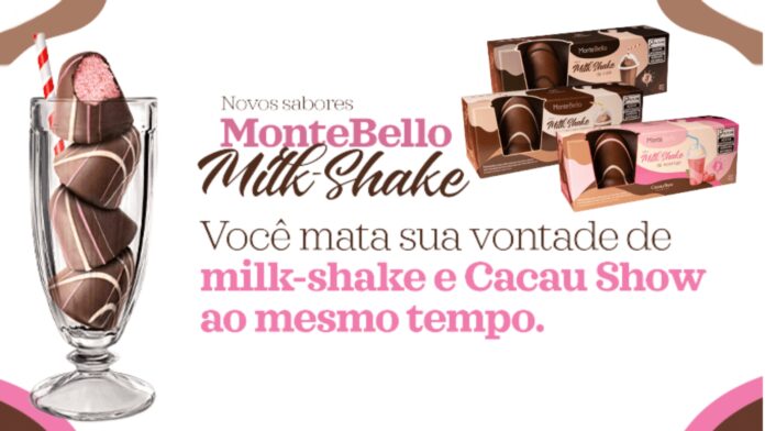 Cacau Show lança MonteBello com Sabores de Milk-Shake Chocolate, Morango e Café