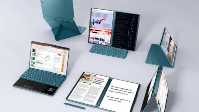 O novo laptop Yoga Book 9i da Lenovo tem uma segunda tela embutida