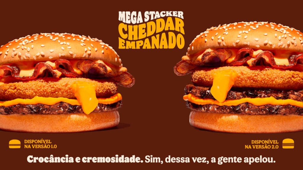 Burger King Lança Mega Stacker Cheddar Empanado Gkpb Geek Publicitário 0510