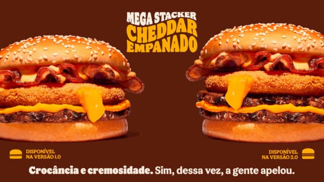 Burger King lança Mega Stacker Cheddar Empanado