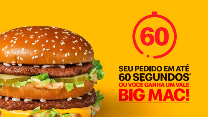 Mcdonald's lança promoção Speed 60 Seu pedido em 60 segundos ou um vale Big Mac