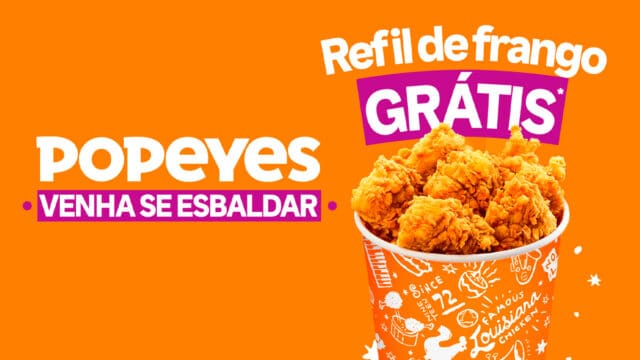 Popeyes oferece refil do balde de frango para curar Ressaca de Carnaval