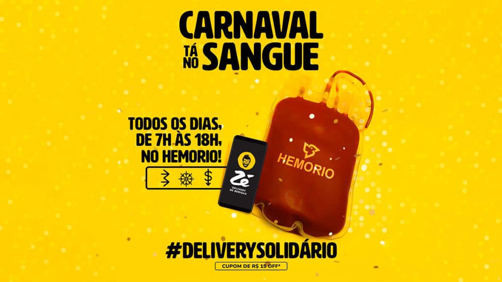 Zé Delivery dará cupom em incentivo as doações de sangue no Rio de Janeiro Zé Delivery dará cupom em incentivo as doações de sangue no Rio de Janeiro