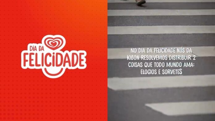 Kibon promove ação especial em São Paulo no Dia Internacional da Felicidade com sorvetes e elogios
