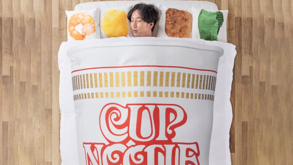 Nissin revela conjunto de cama do Cup Noodles Nissin revela conjunto de cama do Cup Noodles
